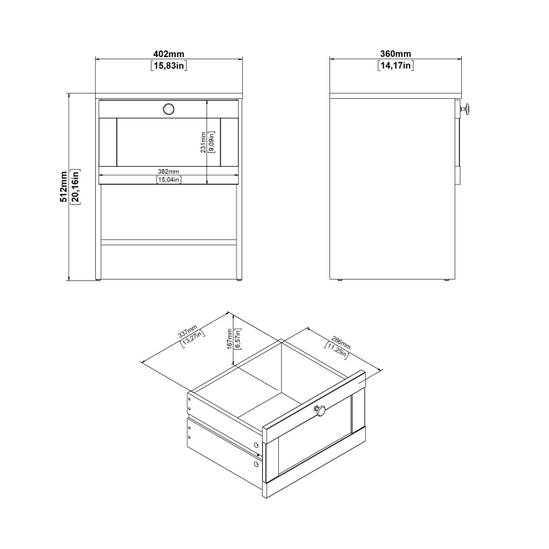 Brande 40.2cm 1-Drawer Nightstand – Light Oak – image 10