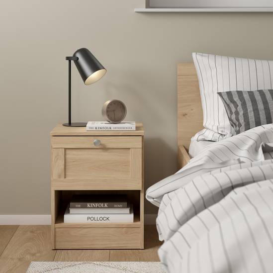 Brande 40.2cm 1-Drawer Nightstand – Light Oak – image 7