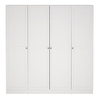 Burbank Wooden Wardrobe With 4 Doors In White