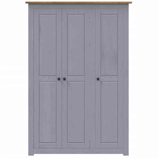 Bury Wooden Wardrobe With 3 Doors In Grey And Brown