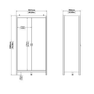 Butler Wooden Bedroom Set With 2 Doors Wardrobe In White