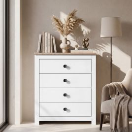 Milana 79cm 4-Drawer Chest of Drawers in White