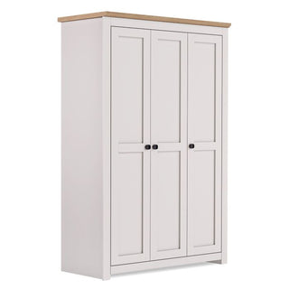 Milana 119cm 3-Door Hinged Wardrobe in Beige