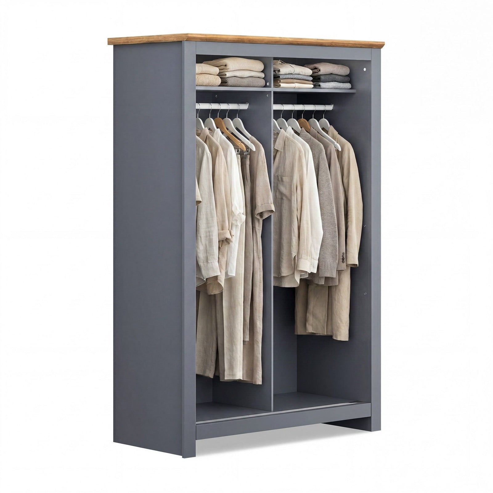 Milana 115cm 2-Door Sliding Wardrobe in Grey – product detail