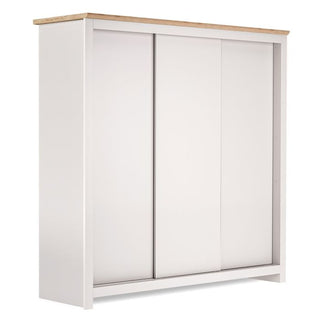 Milana 180cm 3-Door Sliding Wardrobe in Beige