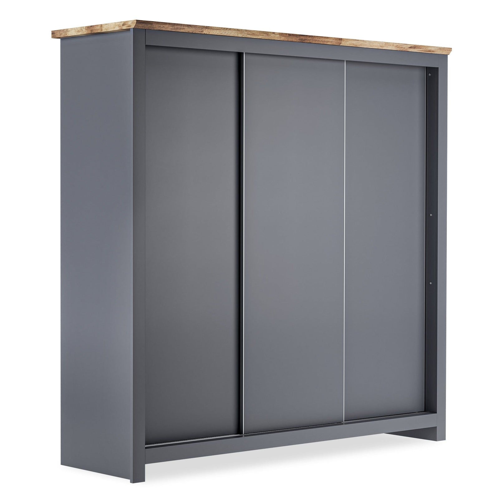 Milana 180cm 3-Door Sliding Wardrobe in Grey – product detail