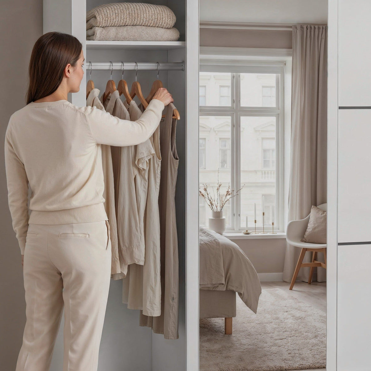 Milana II 180cm 3-Door Mirrored Sliding Wardrobe in Beige – product detail