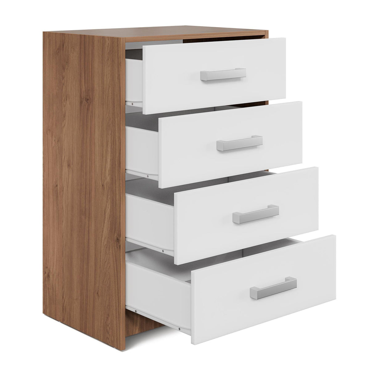 Rusi 60cm Narrow 4-Drawer Chest – Oak & White product view 5