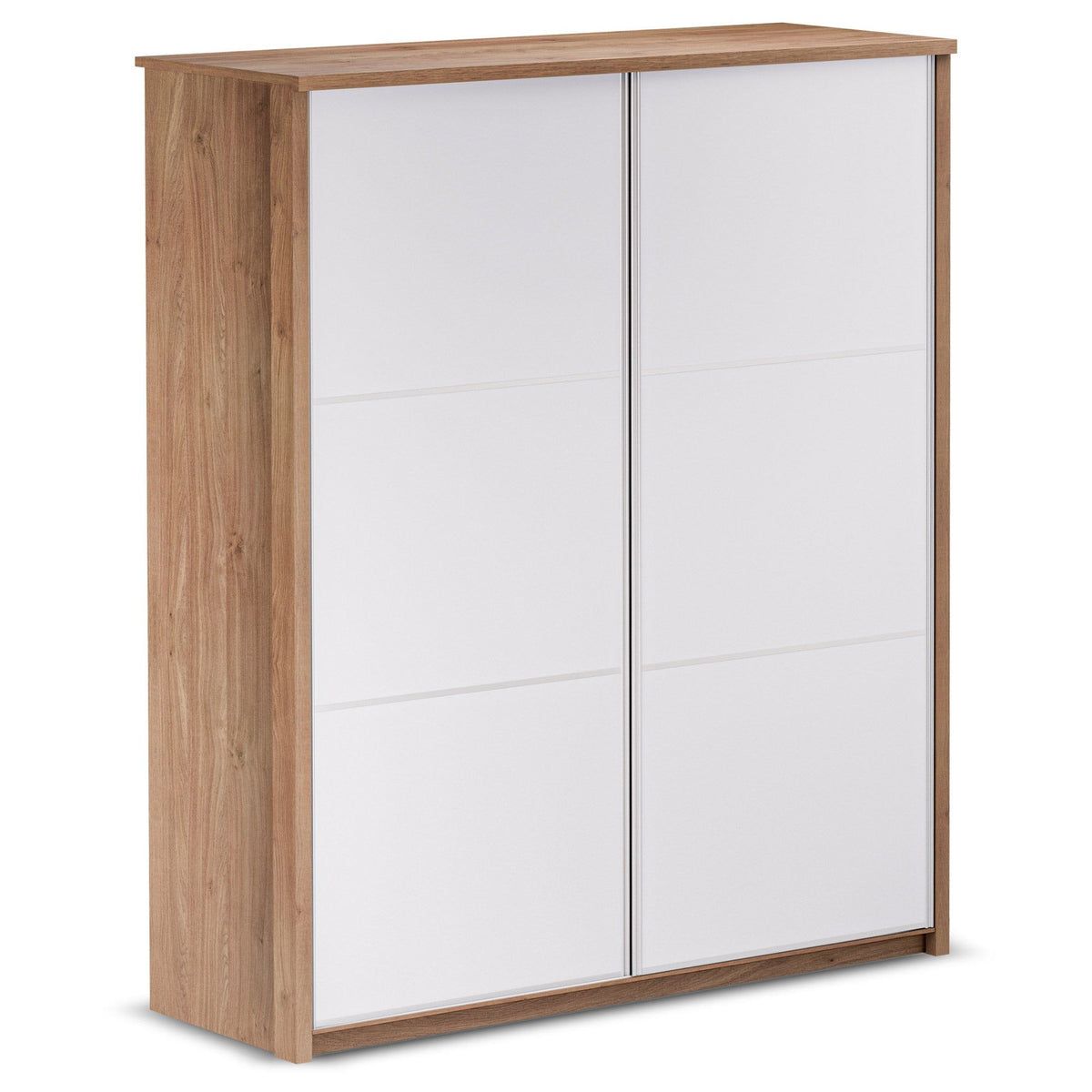 Rusi 155cm 2-Door Sliding Wardrobe in Medium Wood – product detail