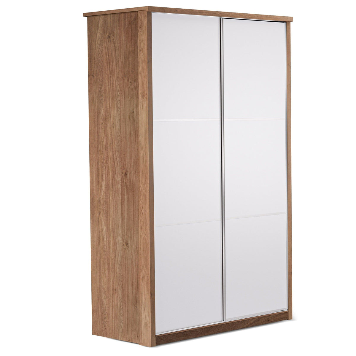 Rusi 120cm 2-Door Sliding Wardrobe in Medium Wood – product detail