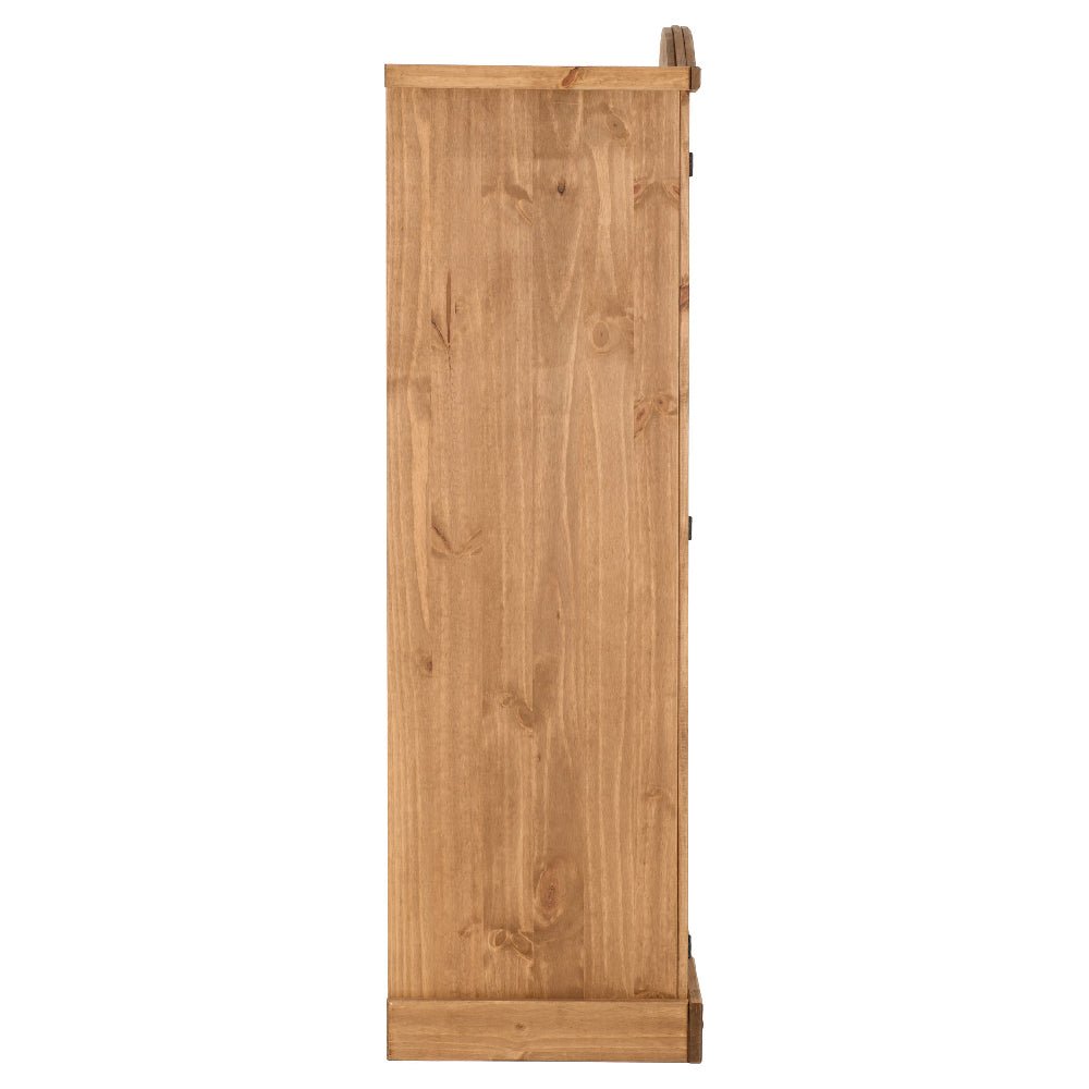 CHOICEWARDROBE Central 2-door oak finish wardrobe, side view.