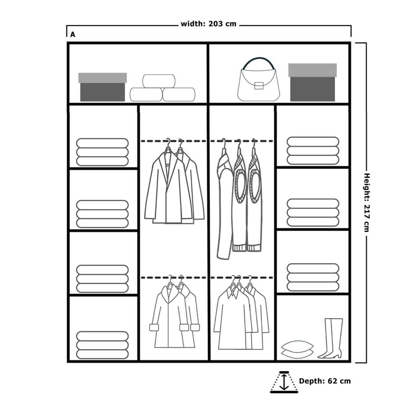 Chenai 203cm walnut mirrored sliding wardrobe – image 4