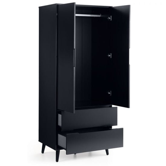 CHOICEWARDROBE Abrina 80cm Anthracite 2 Door Wardrobe with Drawers