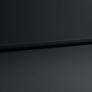 A close-up of the CHOICEWARDROBE Abrina 80cm Anthracite 2 Door Wardrobe with Drawers shows its smooth, matte dark grey surface and a sleek horizontal groove for a clean, modern Scandinavian look.