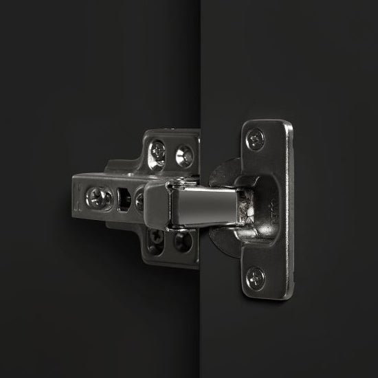 CHOICEWARDROBE Akron 2 Door wardrobe hinge detail, walnut & black finish, modern industrial style.
