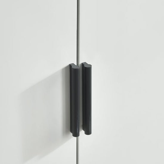 Two black vertical handles on CHOICEWARDROBE Akron 2-door light grey wardrobe