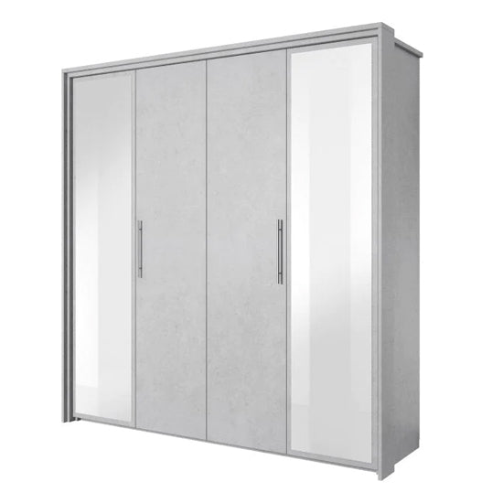 CHOICEWARDROBE 3 door mirrored wardrobe, silk white finish.