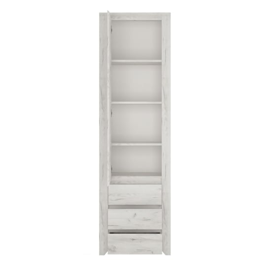 CHOICEWARDROBE Alink single door wardrobe with three drawers, white oak effect finish.
