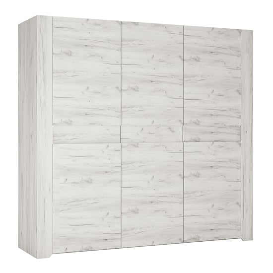 CHOICEWARDROBE Alink Large 3 door wardrobe in white oak effect finish