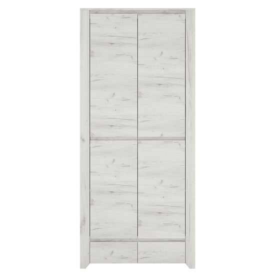 CHOICEWARDROBE Alink 84cm wardrobe, white finish with 2 doors and 2 drawers.