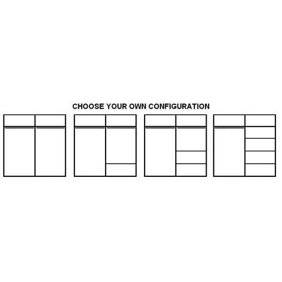 CHOICEWARDROBE Aliso matt grey 2 door mirrored sliding wardrobe configurations
