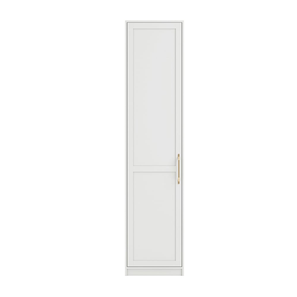 CHOICEWARDROBE Allen white 1 door slim wardrobe with gold handle