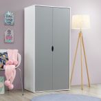 Alton 2 door wardrobe in White & Grey, view 1