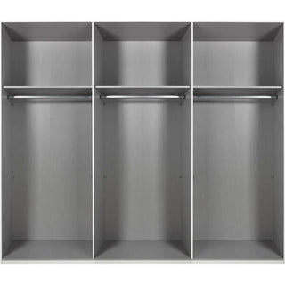 The CHOICEWARDROBE Anvast 3 Door Sliding Mirrored Wardrobe (270cm) in Matt Grey offers premium storage with shelves, rails, and smooth-glide doors, combining style and functionality for any modern space.