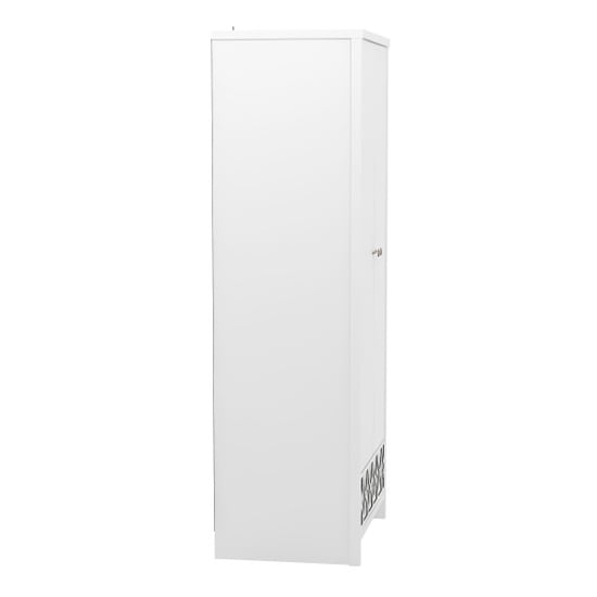CHOICEWARDROBE Asmara 2 Door Wardrobe, white gloss finish with mirrored decorative panel.