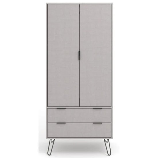 CHOICEWARDROBE Avoch grey 2-door wardrobe with two drawers, modern hairpin legs