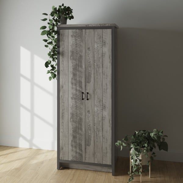 CHOICEWARDROBE Balcombe 2 door wooden wardrobe in rustic grey