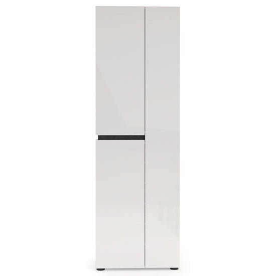 CHOICEWARDROBE Belfort 2 door high gloss white wardrobe with slate grey detailing
