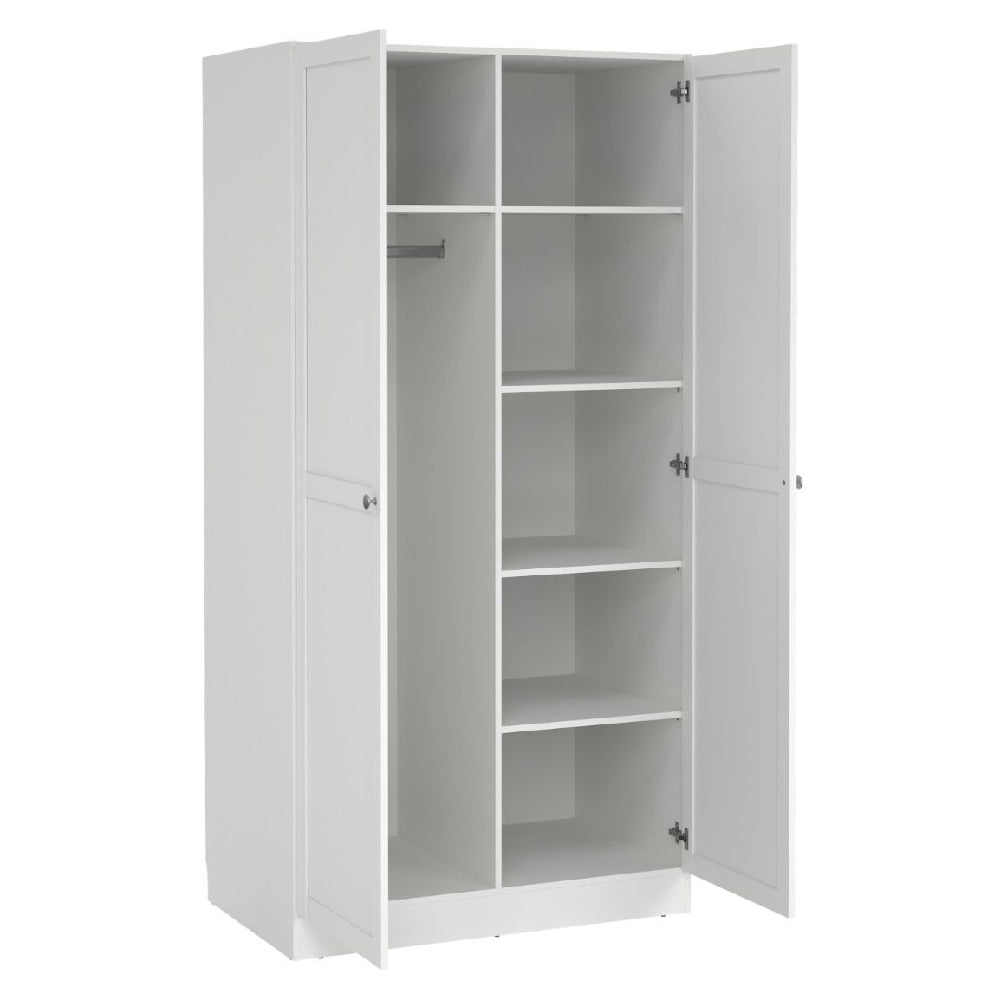 CHOICEWARDROBE white 2-door wardrobe with internal hanging rail and shelves