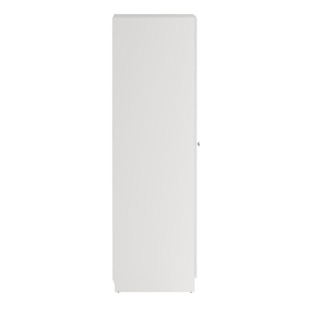 CHOICEWARDROBE Bensalem white 2 door wardrobe with hanging rail, side view