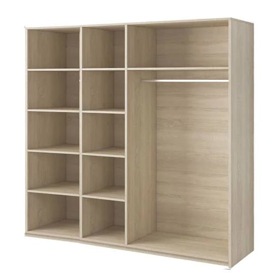 CHOICEWARDROBE Breslin 4 door San Remo Oak wardrobe with mirrored doors and internal shelving.