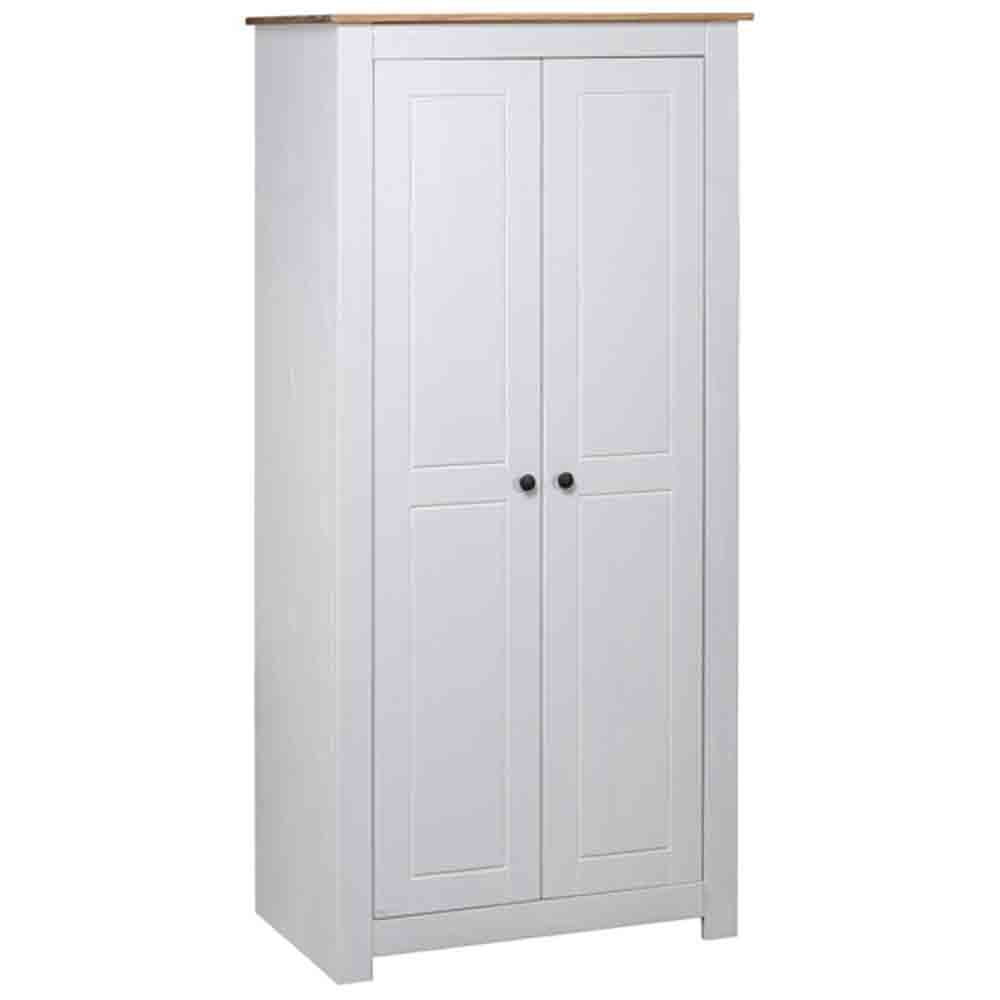CHOICEWARDROBE Bury 2 Door White & Oak Effect Wooden Wardrobe
