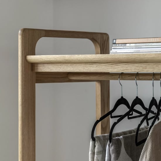 ChoiceWardrobe Cairo natural oak open wardrobe with shelf and hanging rail