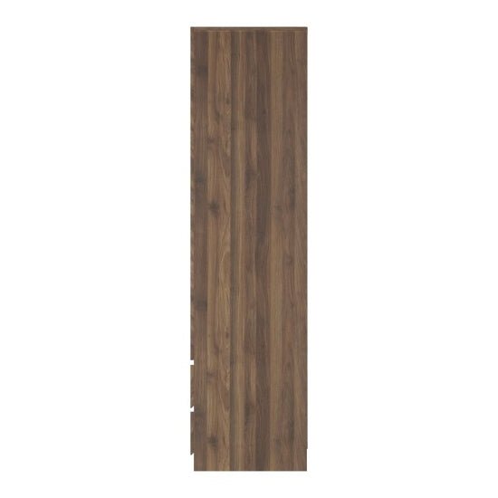 CHOICEWARDROBE 3 door wardrobe side view in Royal Walnut Chevron finish