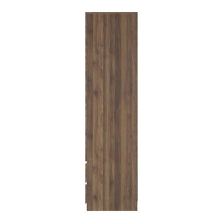 The CHOICEWARDROBE Calder 3 Door Wardrobe features a vertical wooden panel in a dark brown royal walnut chevron finish with visible wood grain, ideal for bedroom storage, pictured against a white background.