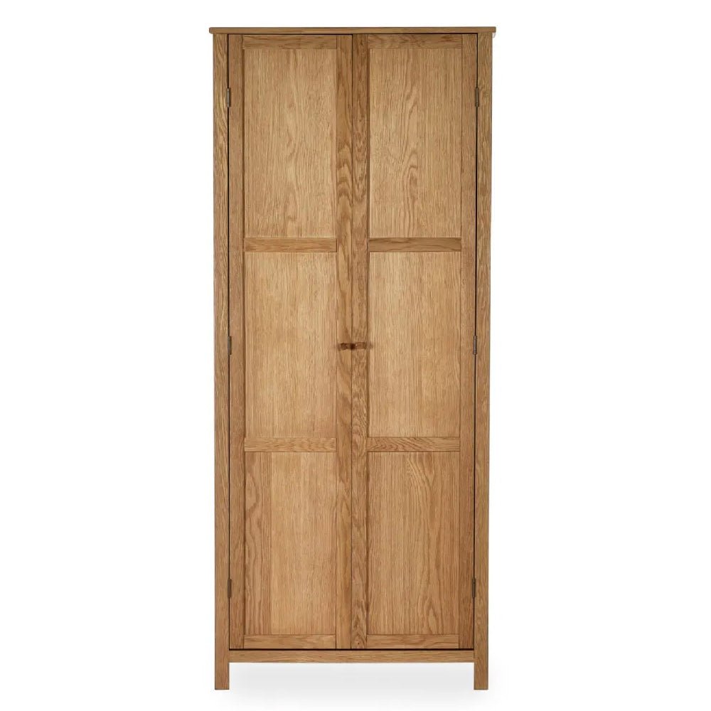 CHOICEWARDROBE Calliope 80cm two-door solid natural oak wardrobe with paneled doors