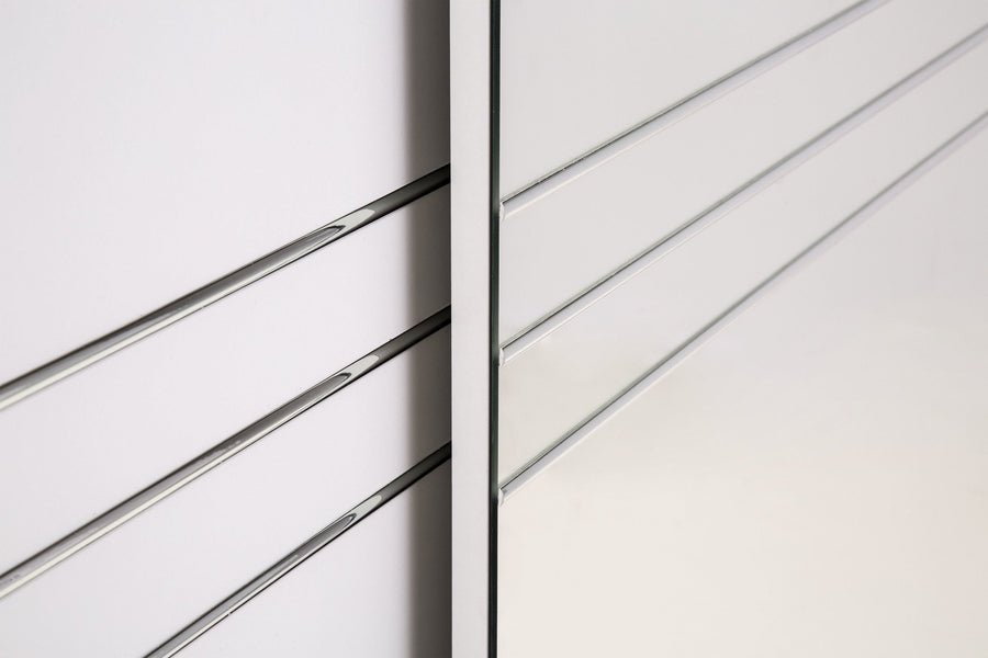CHOICEWARDROBE Capri Matt White Sliding Wardrobe metallic detailing