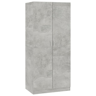 Carlow 2 Door Wardrobe – Concrete Effect Front View with Modern Minimalist Design