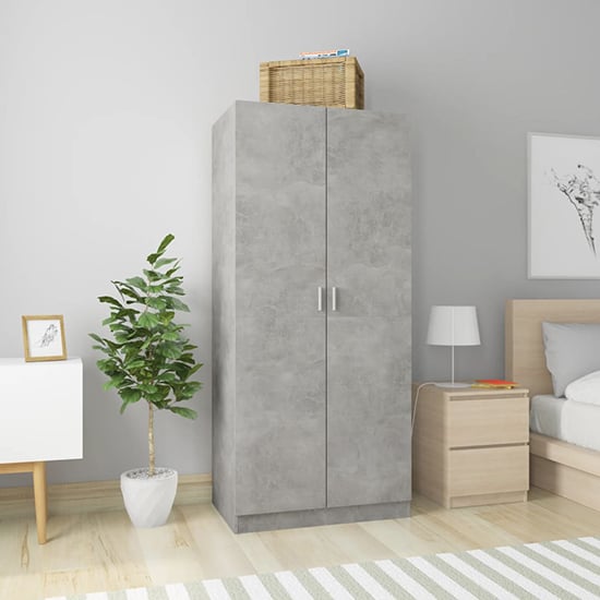 CHOICEWARDROBE Carlow 2 door wardrobe, concrete effect finish