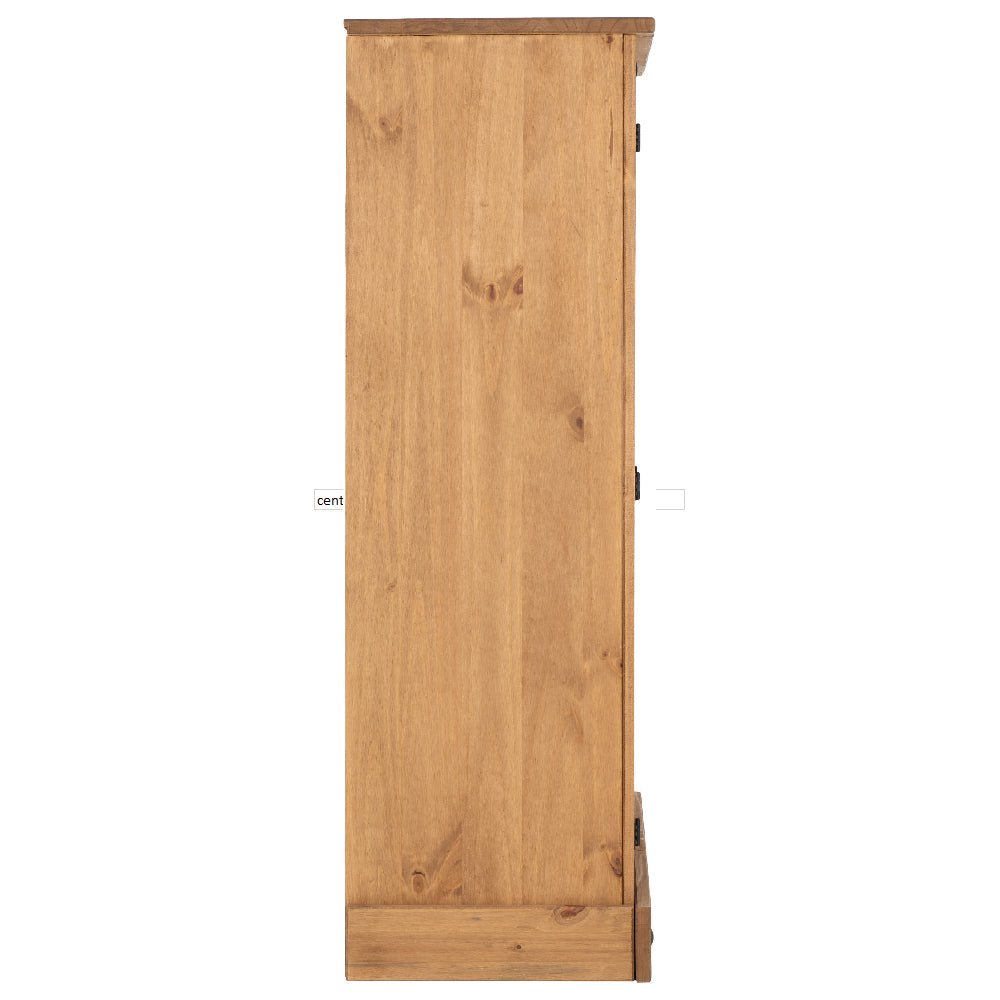 CHOICEWARDROBE solid pine rustic 1 door 4 drawer wardrobe side view