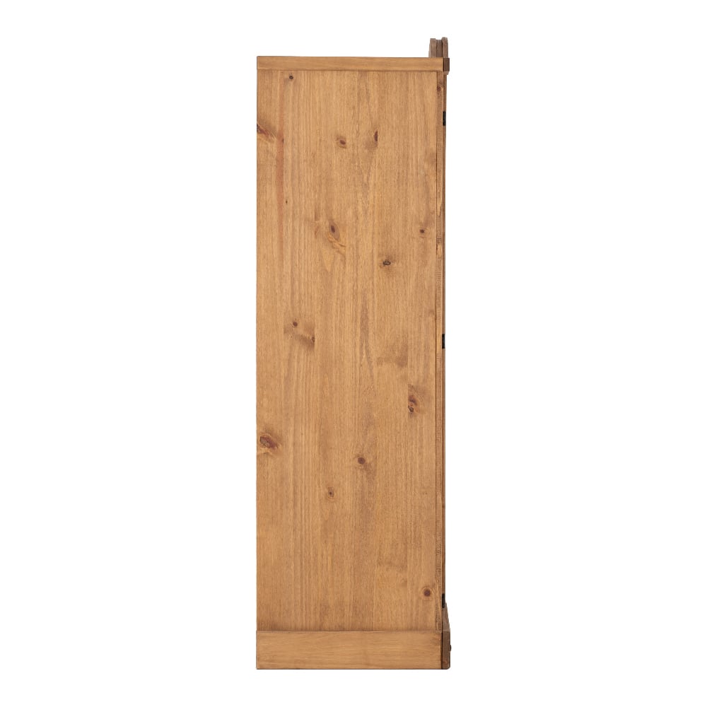 Side profile of CHOICEWARDROBE Central 4-door wardrobe in natural oak finish with rustic texture