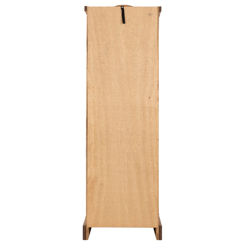 CHOICEWARDROBE single door wardrobe, back view, classic oak finish wooden panel.