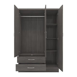 The CHOICEWARDROBE Cerritos 116cm features an industrial orange finish, a single metal door with vent detailing, and multiple storage shelves for organized, modern storage.