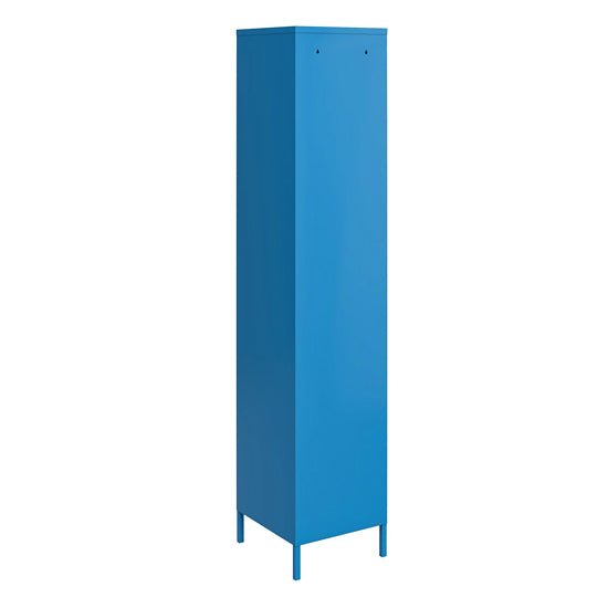 Bold blue CHOICEWARDROBE metal locker wardrobe with single door and four legs