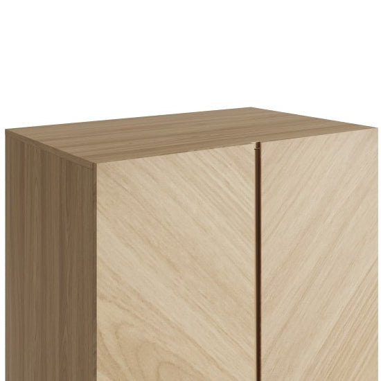 CHOICEWARDROBE Cianna Euro Oak 2 Door Wardrobe with chevron pattern wood grain