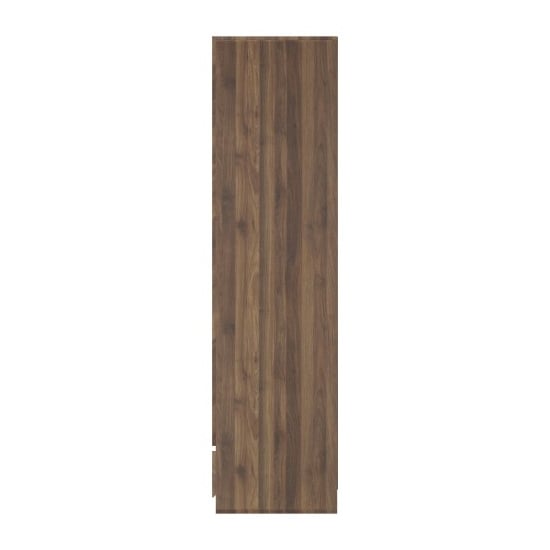 CHOICEWARDROBE Cianna Royal Walnut 2 Door Wardrobe with Drawer, chevron wood grain pattern